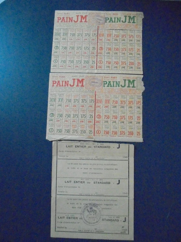 Tickets rationnement 1949 - tickets, de
