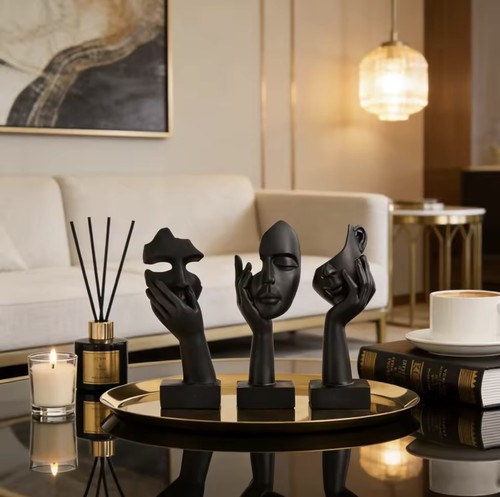 Trio statuettes design - statuettes, visage