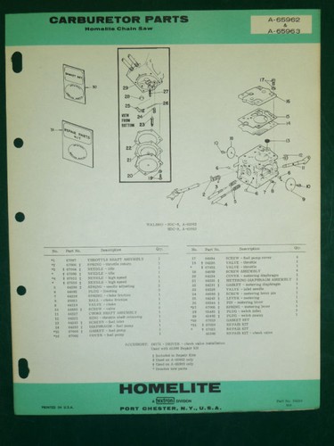 Homelite chain saw carburetor - chain,