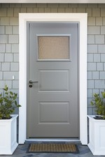 Porte D'entrée Acier Vitrée, Ter Blanc, H,215xl,90 P, Gauchecotes Tableau Gd Men