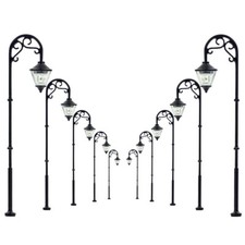 10pcs Échelle HO/OO Modèle Ferroviaire Modèle de Lampadaire Rétro LED 3V 63mm