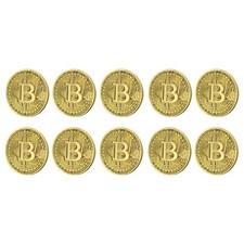 Pièce Commémorative En Or Plaqué Bitcoin Lot De 10