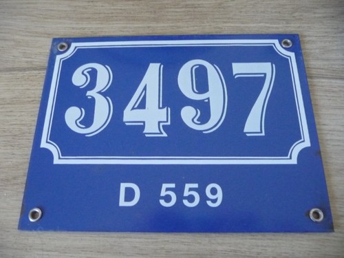 Plaque emaillee numero 3497 - :,
