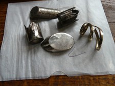 lot 5 embouts cannes anciens ou ombrelle métal blanc ou " argent " non testé.