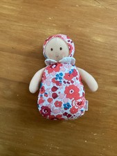 MC Doudou Poupée Jacadi Josephine Fleur 16Cm Grelot Hochet Blanc Rose Rouge Bleu