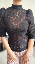 Top noir dentelle NEUF Camaïeu 34 36