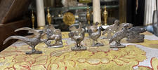 6 anciens rares porte couteau a decor animalier bronze argenté zoomorphe