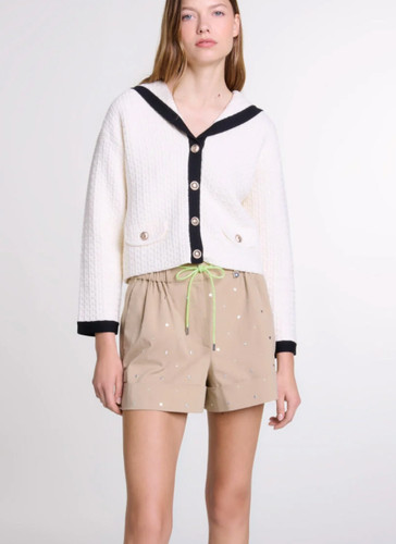 Maje cream cropped - cropped, beige