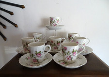 8 tasses café / expresso en porcelaine limoges Haviland torse SYLVIE ROSES