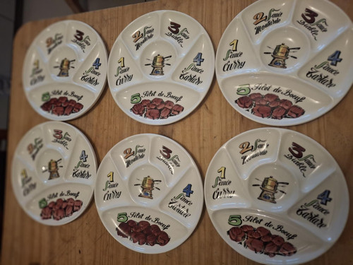 Lot assiettes à fondue - 6,