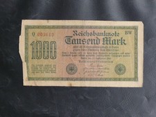 BILLETS D'ALLEMAGNE : REICHSBANKNOTE 1000 MARK 15 SEPTEMBRE 1922 PAPIER BRUN