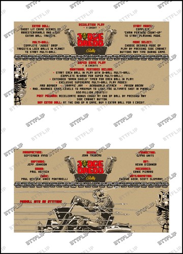Bally judge dredd 1993 cartes - judge,