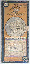 Carte touristique 69 Bourges - Mâcon Pneu Michelin Carte au 200 000 Année 1948