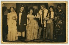 Snapshot - CREEPY CLOWN & FRIENDS Original Vintage Found Photo 1950s Costumes