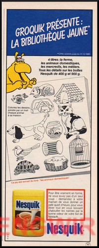 Vintage nesquik pub - 80's, /