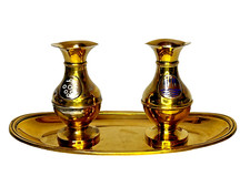 Burettes et plateau argent