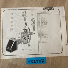 Gurtner carburateur AR13-488 AV87 B-10-516 Mobylette liste pièces détachées