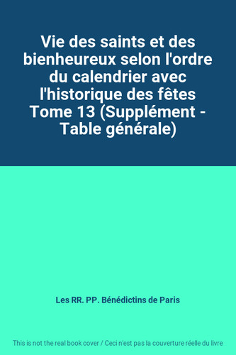 Vie des saints - des,