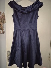 RINASCIMENTO la  Petite Robe cocktail Mariage Soirée T L marine élégante Satiné 