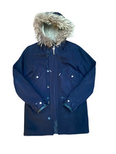 Sandro Paris Navy Wool Parka  Size XS Extra Small