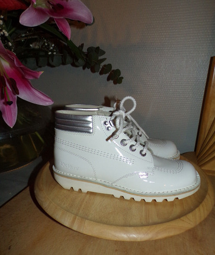 Kickers blanc laqué - kickers,