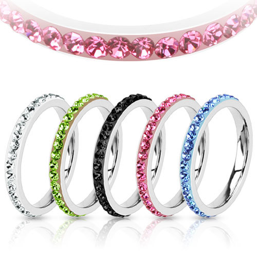 Bague acier inox multi cz - acier,