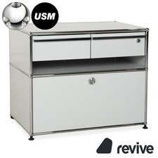 USM Haller Métal Buffet Gris Clair Bleu Clair Blanc Pur Tiroir Ausziehfach