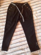 Ikks 10 Ans Pantalon Loose Fit Noir Avec Ceinture  