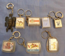 LOT ANCIENS PORTE CLÉS : CIGARETTES,CIGARES,NICOLAS et PIMPRENELLE, PIF LE CHIEN