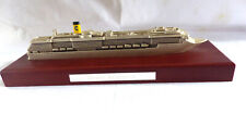 Maquette bateau Croisières Costa ATLANTICA en métal argenté socle bois.