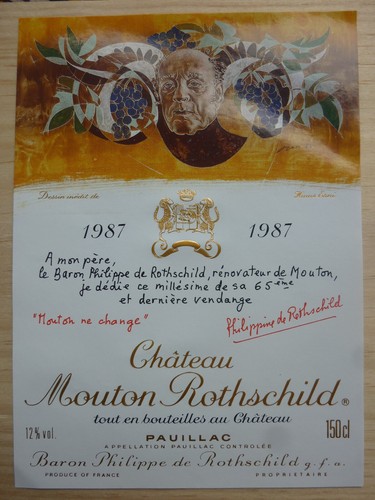 étiquette vin chateau - , mouton