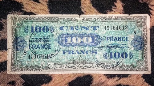 Billet 100 francs drapeau 1944 - billet,