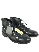 Zara Cuir Noir Plat Bottines