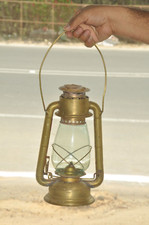 Vintage Artisanal Laiton dietz Junior Kérosène Lampe / Lanterne, USA