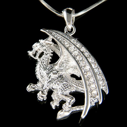Collier dragon cristal - en,