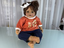 Poupée d'artiste poupée fille Monika Peter poupée légère en vinyle 54 cm. Exc...