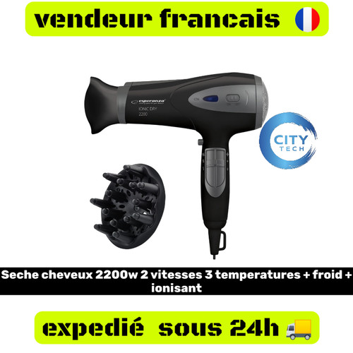 Seche cheveux 2200w vitesses - 2200w,