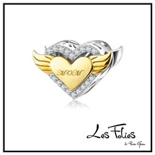 Charm Coeur Or Maman Aile Ange