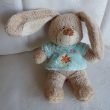 Doudou Lapin Tex - Tee shirt Bleu Fleurs