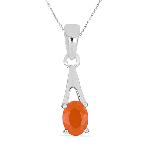 Pendentif opale orange - pendentif,