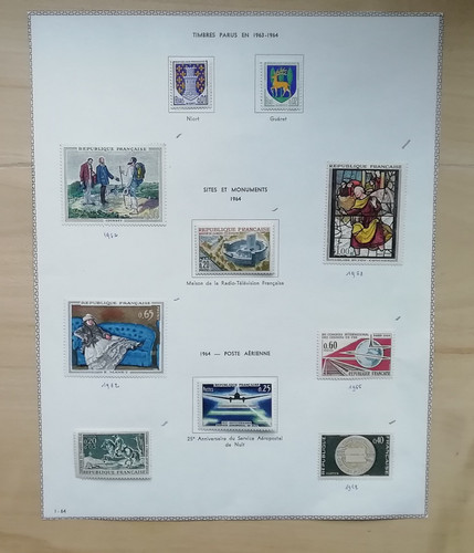 France timbres parus 1963 - france, en
