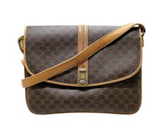 CELINE Shoulder Bag  Brown PVC