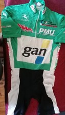 COMBINAISON MAILLOT VERT CONTRE LA MONTRE TOUR DE FRANCE ANNEES 90 PMU/GAN XL  