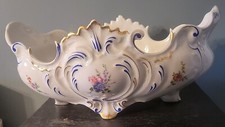 JARDINIERE CENTRE DE TABLE PORCELAINE BH LIMOGES DECOR FLORAL