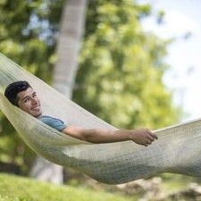 Hamac mexicain en filet Single grande nature / 1 personne  390 x 120 cm 120 k...