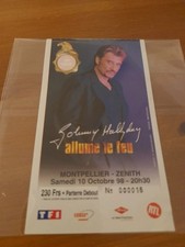 billet place ticket concert Johnny hallyday allume le feu Montpellier 10/10/1998