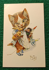 CPA CATS - ILLUSTRATION - CHAT EN PYJAMA PRÊT POUR ALLER DORMIR - ARTHUR THIELE