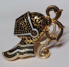BROCHE VINTAGE OR TOLEDE HEAUME ARMURE CASQUE CHEVALIER MÉDIÉVAL GLADIATEUR / A5