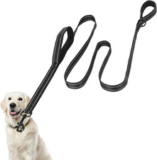 Euqvunn Laisse Chien 2M Avec Double Poignées Rembourrées | Coutures Réfléchissan