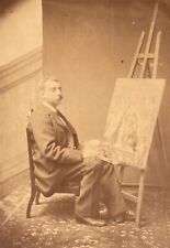 Tirage albuminé peintre au chevalet XIXe